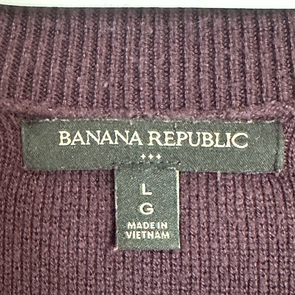 Banana Republic Size L  Dark Purple Crewneck Sweater - Picture 3 of 6